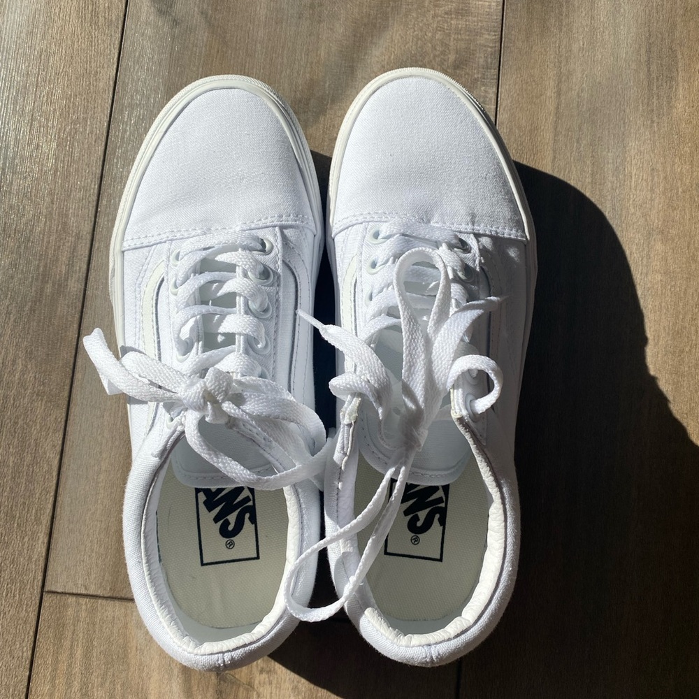 White Platform Vans Brand New